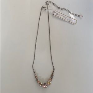 Sorrelli satin blush crystal necklace